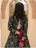 Festive Screen Printed Maxi with Net Dupatta For Girls
