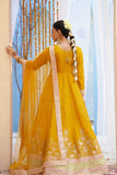 Zarreen Mustard Premium Raw Silk Maxi with Dupatta For Women