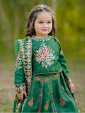 Luxury Block Printed Raw Silk Lehenga Choli For Girls
