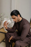 Dark Brown Executive Shalwar Kameez – Refined & Professional For Men