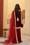 Zeba Maroon Burgundy Velvet Shirt & Sharara with Dupatta For Women