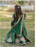 Luxury Block Printed Raw Silk Lehenga Choli For Girls