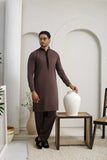 Dark Brown Executive Shalwar Kameez – Refined & Professional For Men