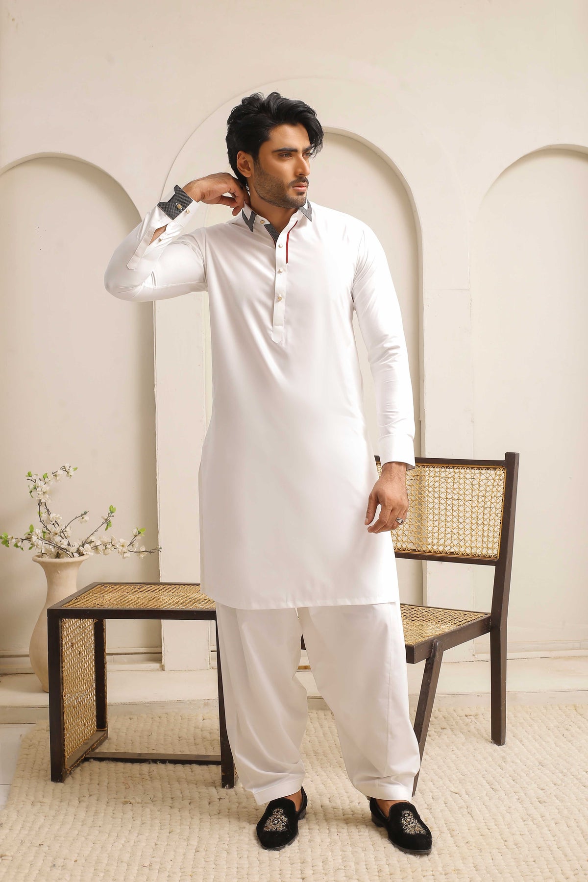 Shining White Executive Shalwar Kameez – Premium Formal Wear For Men