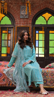 Republic Women’s Whispering Green Silk 3-Piece Sleepwear Set For Women