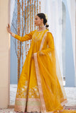 Zarreen Mustard Premium Raw Silk Maxi with Dupatta For Women