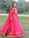 Royal Block Printed Raw Silk Lehenga Choli with Sitari Dupatta For Women