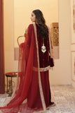 Zeba Maroon Burgundy Velvet Shirt & Sharara with Dupatta For Women