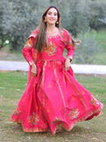 Royal Block Printed Raw Silk Lehenga Choli with Sitari Dupatta For Women