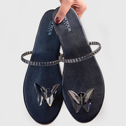 Butterfly Crystal Toe Ring Chappals – Handcrafted Comfort For Women