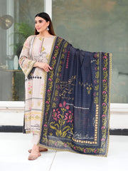 Off-White 2-Piece Printed Suit with Maroon Design For Women