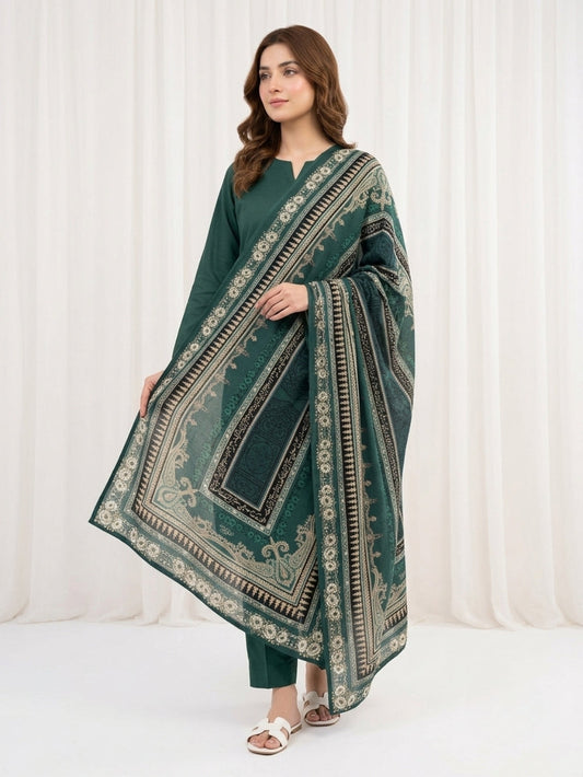 Traditional Printed Poly Lawn Odhni For Women