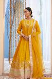 Zarreen Mustard Premium Raw Silk Maxi with Dupatta For Women