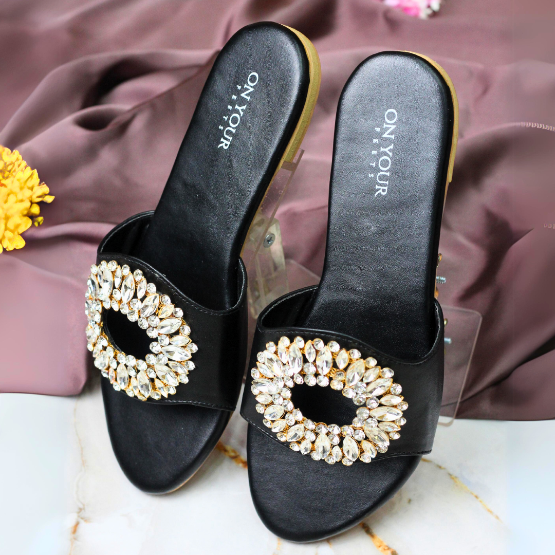 Ruby Gold (Black) – Gemstone Brooch Slide For Women