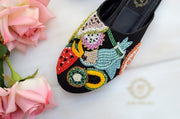 Vibrant Handcrafted Khussa Juties with Glass Beads & Cut Dana For Women