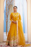 Zarreen Mustard Premium Raw Silk Maxi with Dupatta For Women