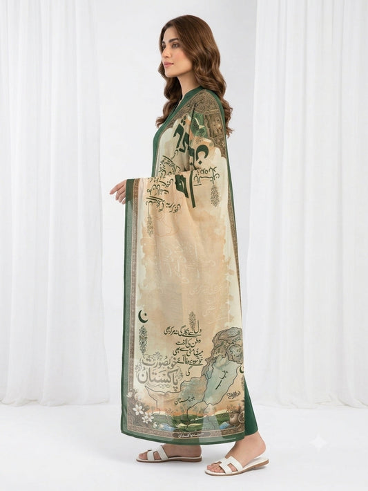 Premium Printed Poly Lawn Odhni For Women