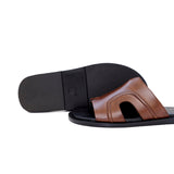 Black & Brown Color Leather Slippers For Men