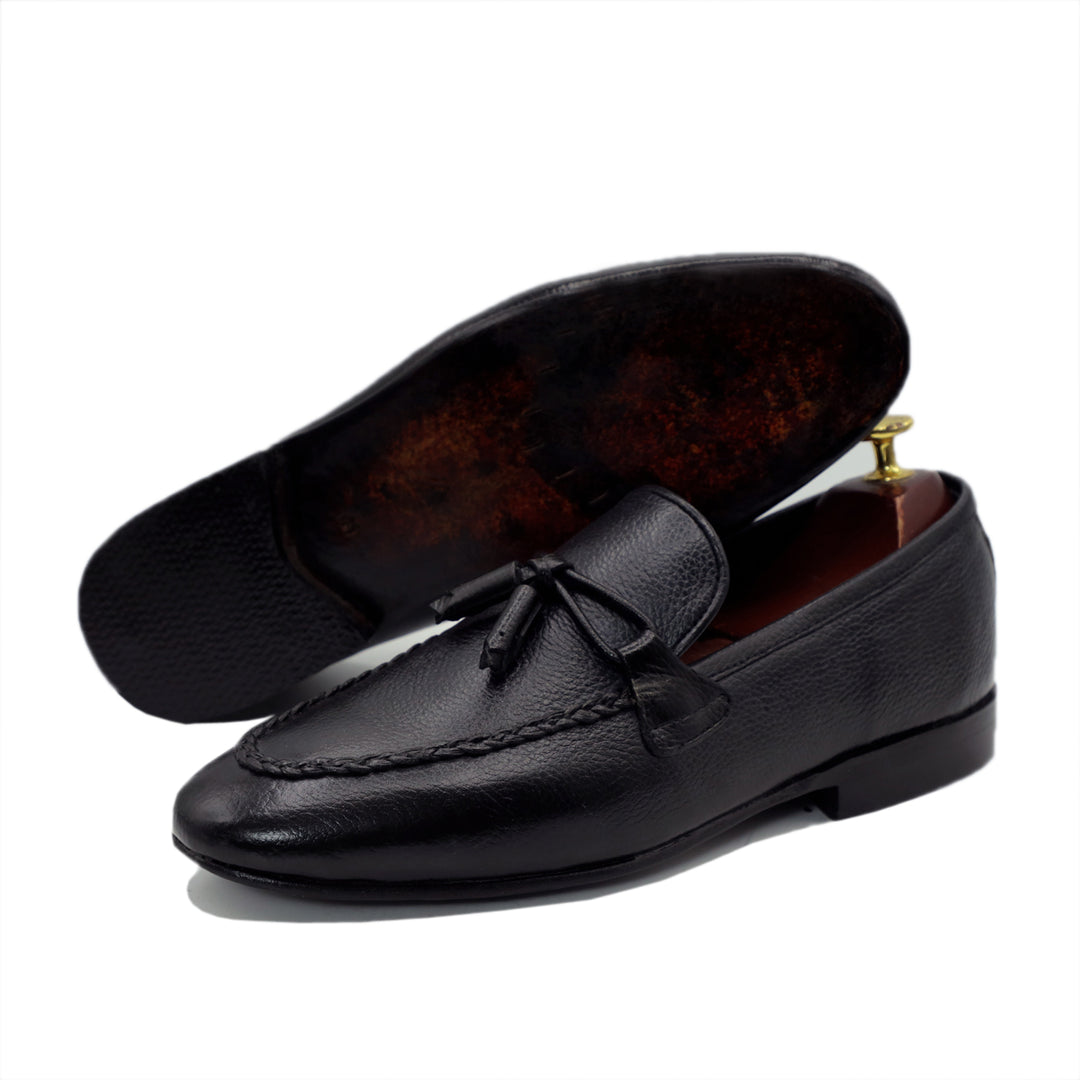Black Color Casual Leather Shoes For Men