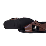 Brown Color Leather Sandals For Men