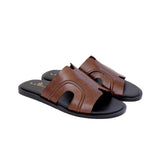 Black & Brown Color Leather Slippers For Men