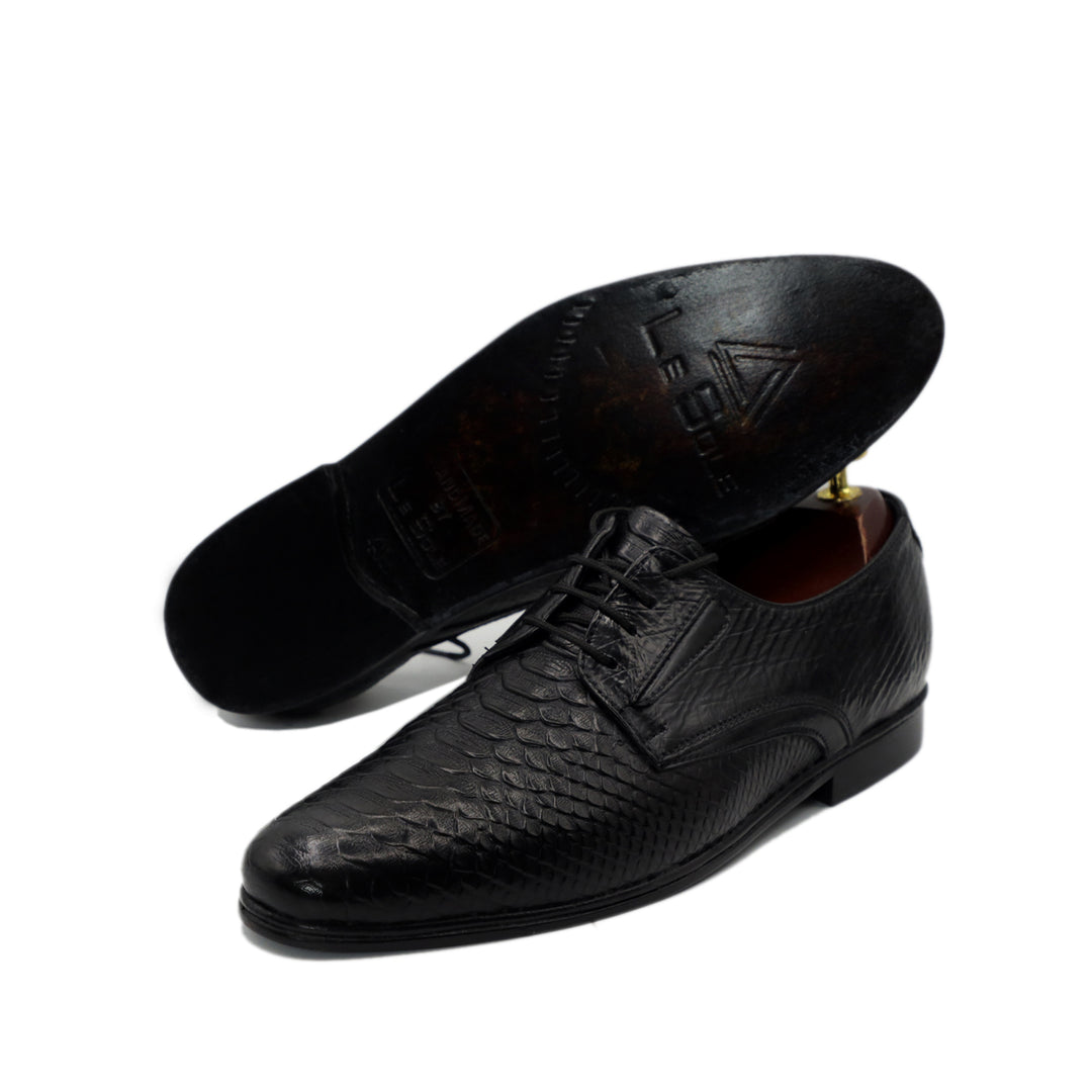 Black Leather Lace UPS Shoes For Men