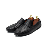 Black Adz Leather Loafers For Men