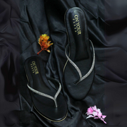 Kiara Black Comfortable Flip-Flops For Women