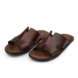 Brown Leather Slippers For Men