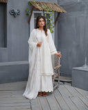 Pearl White – Cotton Silk 3 Piece Suit For Women