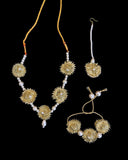 Kids 3-Piece Golden Jewelry Set – Handmade with Gota & Pearls For Kids