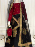 Nigaar Red Chiffon Lehenga Choli with Net Dupatta For Women