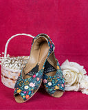Midnight Bloom Bold Floral Khussa For Women