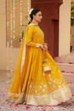Zarreen Mustard Premium Raw Silk Maxi with Dupatta For Women