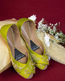 Royal Elegance Gold Embroidered Khussa For Women