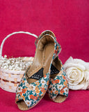 Floral Bloom Peep-Toe Khussa For Women
