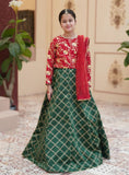 Royal Embroidered Raw Silk Lehenga Choli with Sitara Dupatta For Girls