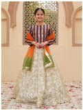 Elegant Embroidered Raw Silk Lehenga Choli with Sitara Dupatta For Girls