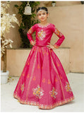 Royal Block Printed Raw Silk Lehenga Choli For Girls