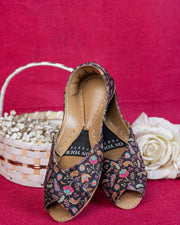 Midnight Bloom Floral Khussa For Women
