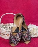 Midnight Bloom Floral Khussa For Women