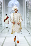 White Color Embroidered Sherwani For Men