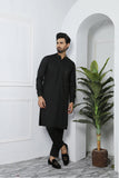 Black Golden Embroidered Kurta Pajama For Men