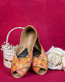 Floral Charm Peep-Toe Khussa For Women