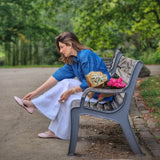 Bug Me Not – Baby Pink Denim Loafers with Garden-Inspired Embroidery For Women