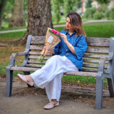 Bug Me Not – Baby Pink Denim Loafers with Garden-Inspired Embroidery For Women