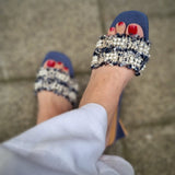 Pearls Night Out – Embellished Denim Heels For Women