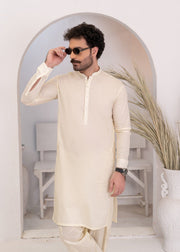 Cream Cotton 2-Piece Summer Suit for Men