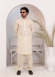 Cream Cotton 2-Piece Summer Suit for Men