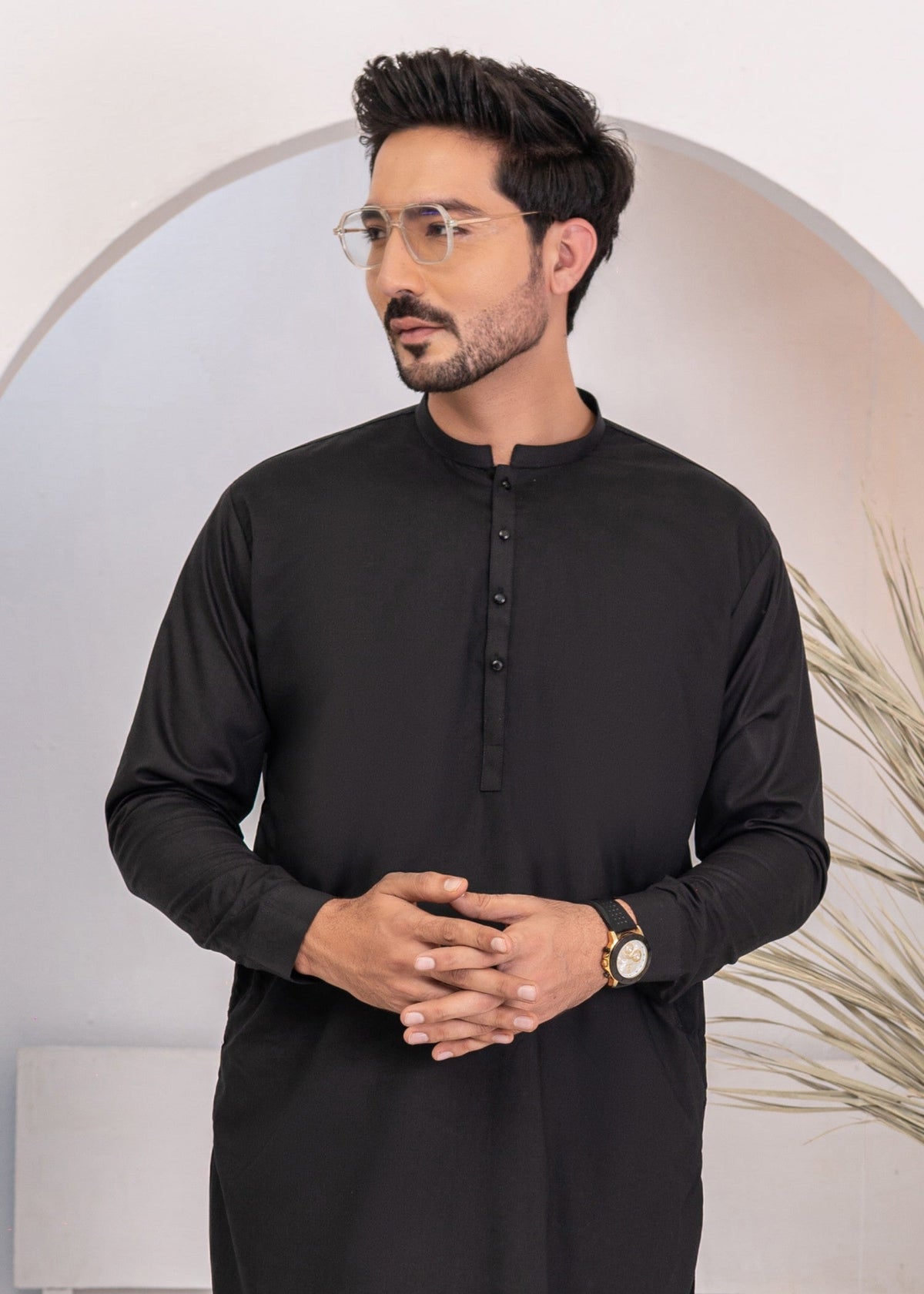 Classic Black Wash & Wear 2-Piece Suit for Men